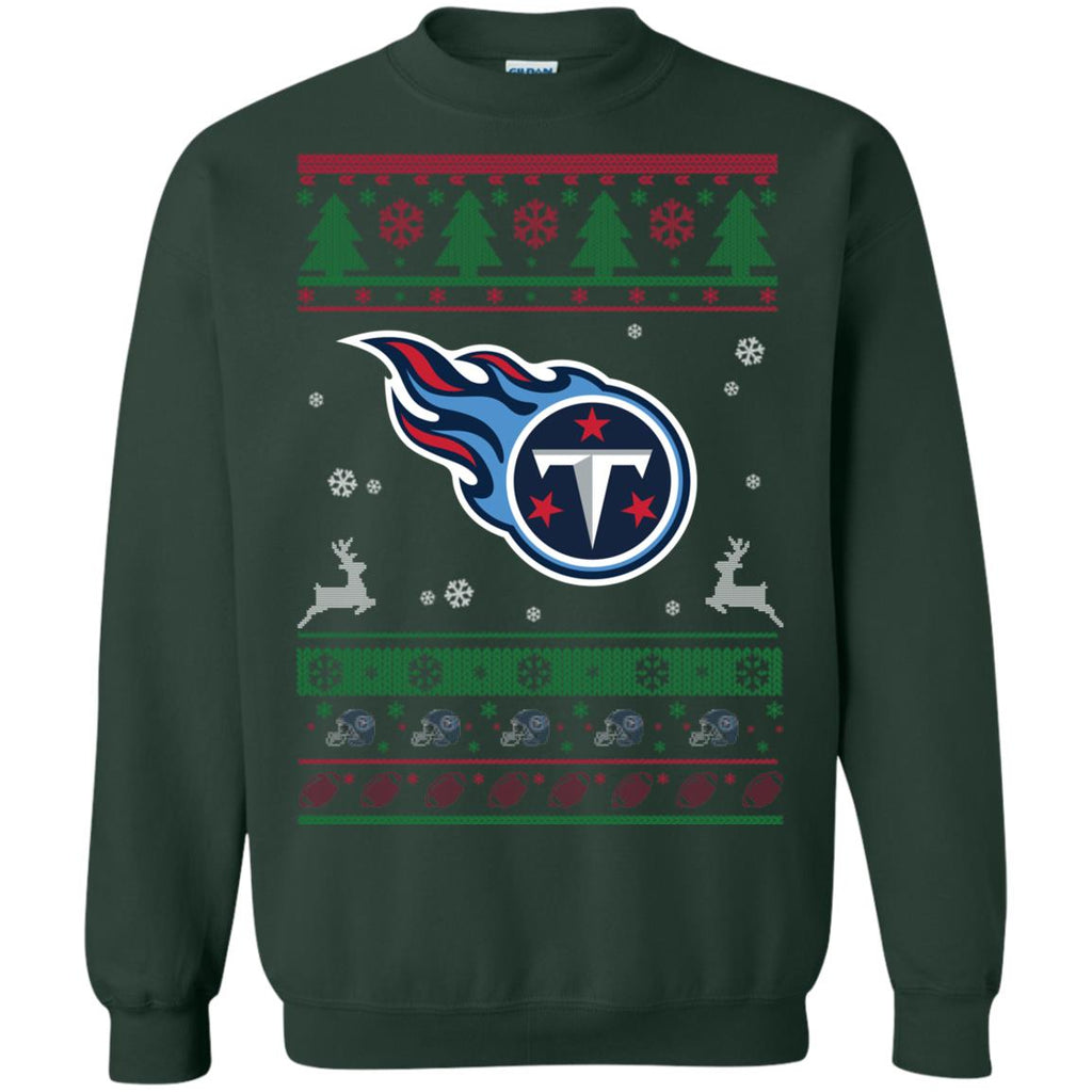 Tennessee Titans Logo Football Teams Ugly Christmas Sweater Unisex Crewneck Pullover Sweatshirt