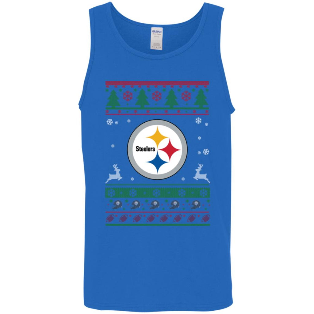 Pittsburgh Steelers Logo Football Teams Ugly Christmas Sweater Men Tank Top