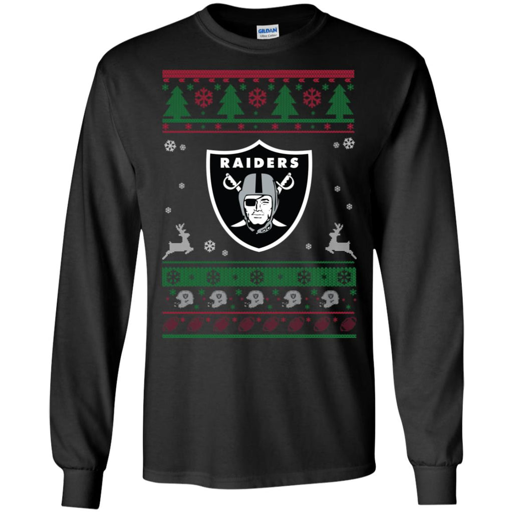 Oakland Raiders Logo Football Teams Ugly Christmas Sweater Men Long SLeeve Shirt