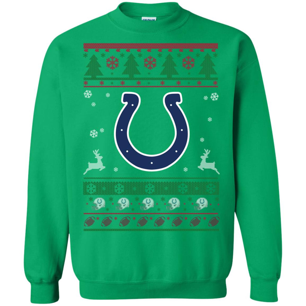 Indianapolis Colts Logo Football Teams Ugly Christmas Sweater Unisex Crewneck Pullover Sweatshirt