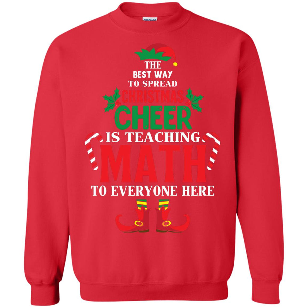 Christmas Cheer Is Teaching Math Unisex Crewneck Pullover Sweatshirt