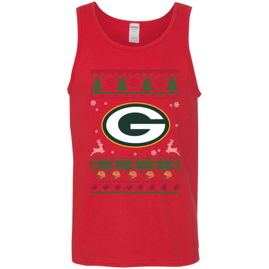 Green Bay Packers Logo Football Teams Ugly Christmas Sweater Men Tank Top