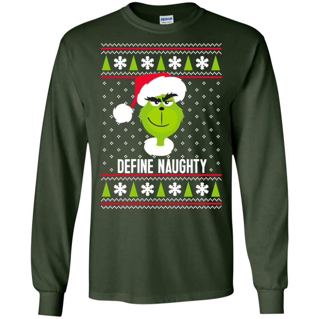 Dr. Seuss The Grinch Naughty Grinch Christmas Sweatshirt Men Long SLeeve Shirt
