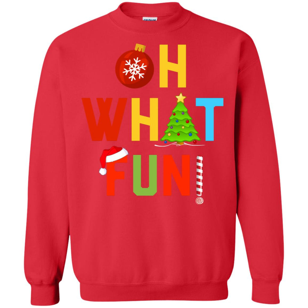 Oh What Fun Merry Christmas Unisex Crewneck Pullover Sweatshirt