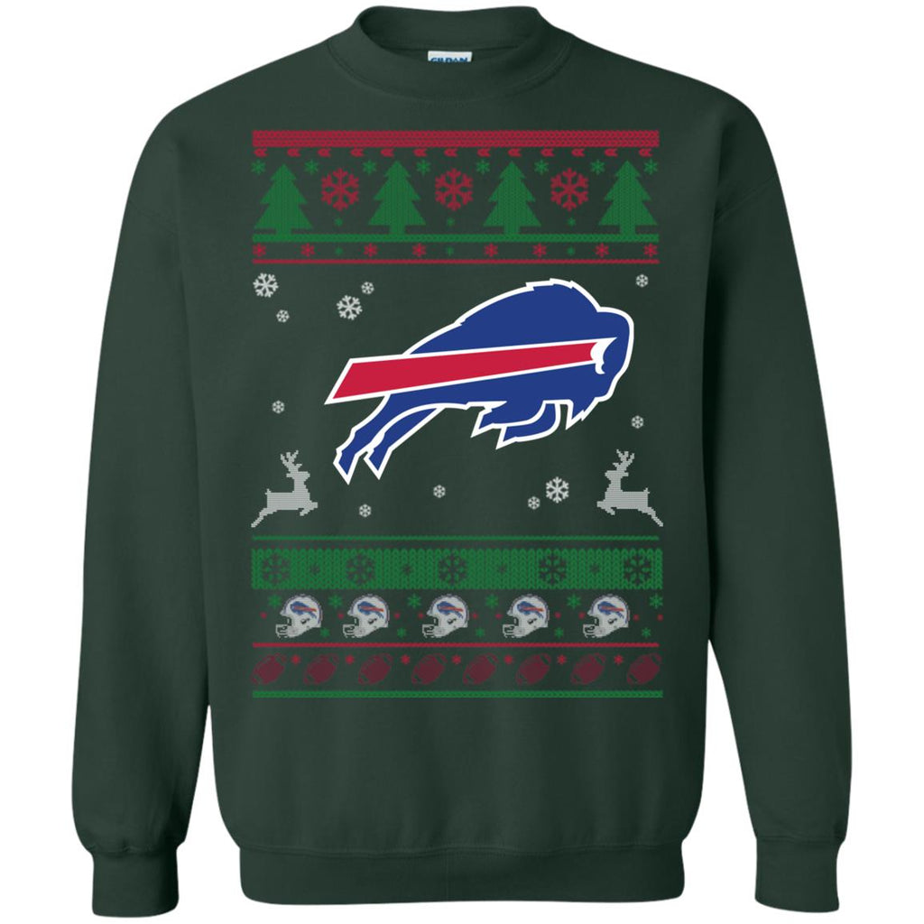 Buffalo Bills Logo Football Teams Ugly Christmas Sweater Unisex Crewneck Pullover Sweatshirt