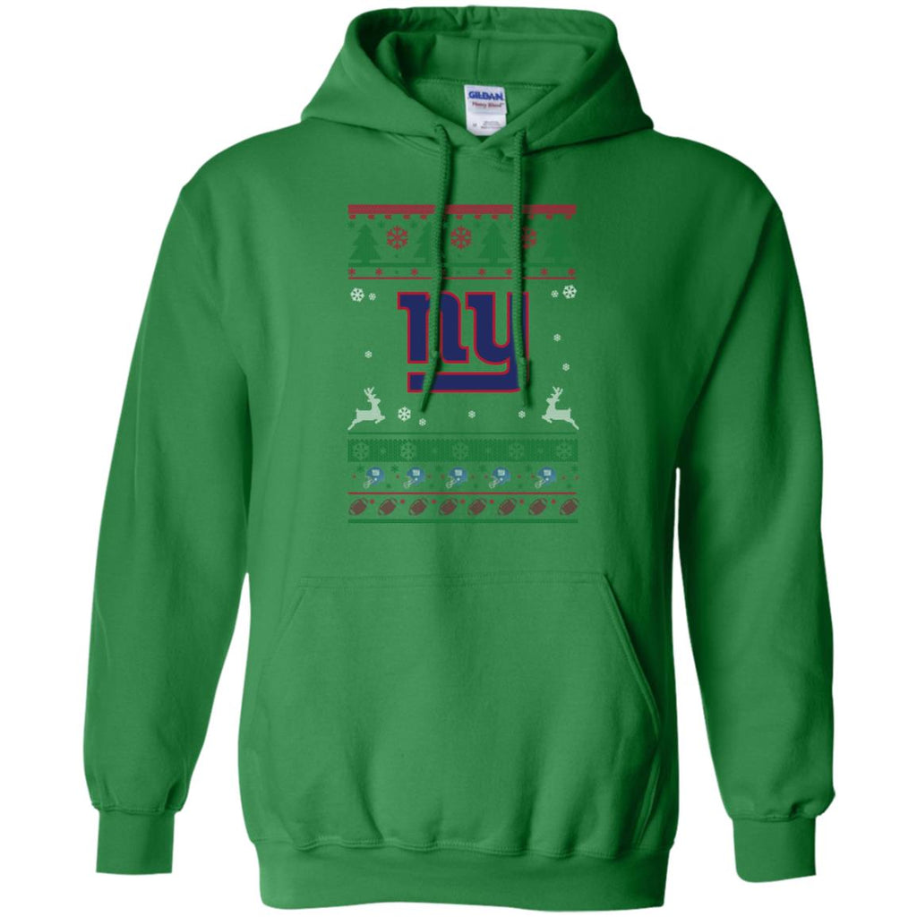 New York Giants Logo Football Teams Ugly Christmas Sweater Men Pullover Hoodie