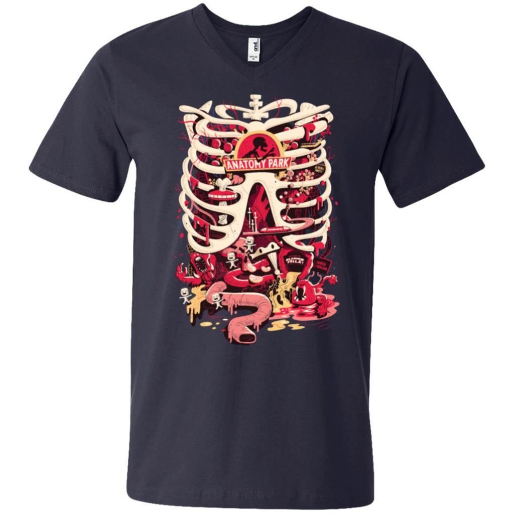 Rick And Morty Anatomy Park Skeleton Men V-Neck T-Shirt