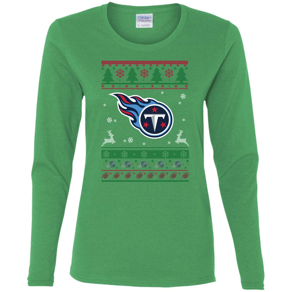 Tennessee Titans Logo Football Teams Ugly Christmas Sweater Women Long Sleeve Shirt