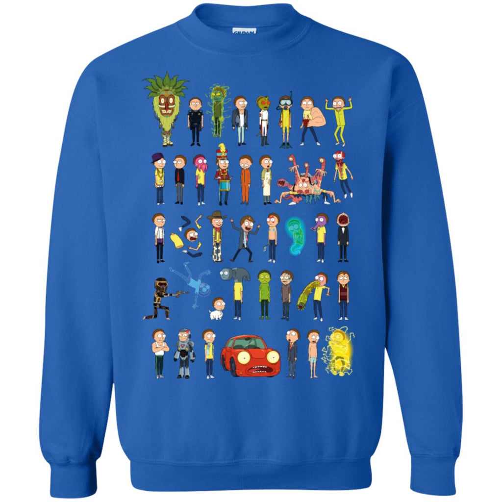 Ricky And Morty The Many Morty's Unisex Crewneck Pullover Sweatshirt