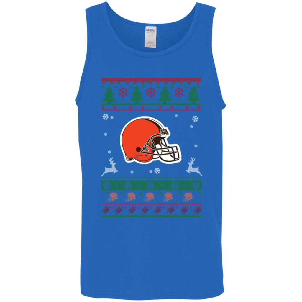 Cleveland Browns Logo Football Teams Ugly Christmas Sweater Men Tank Top