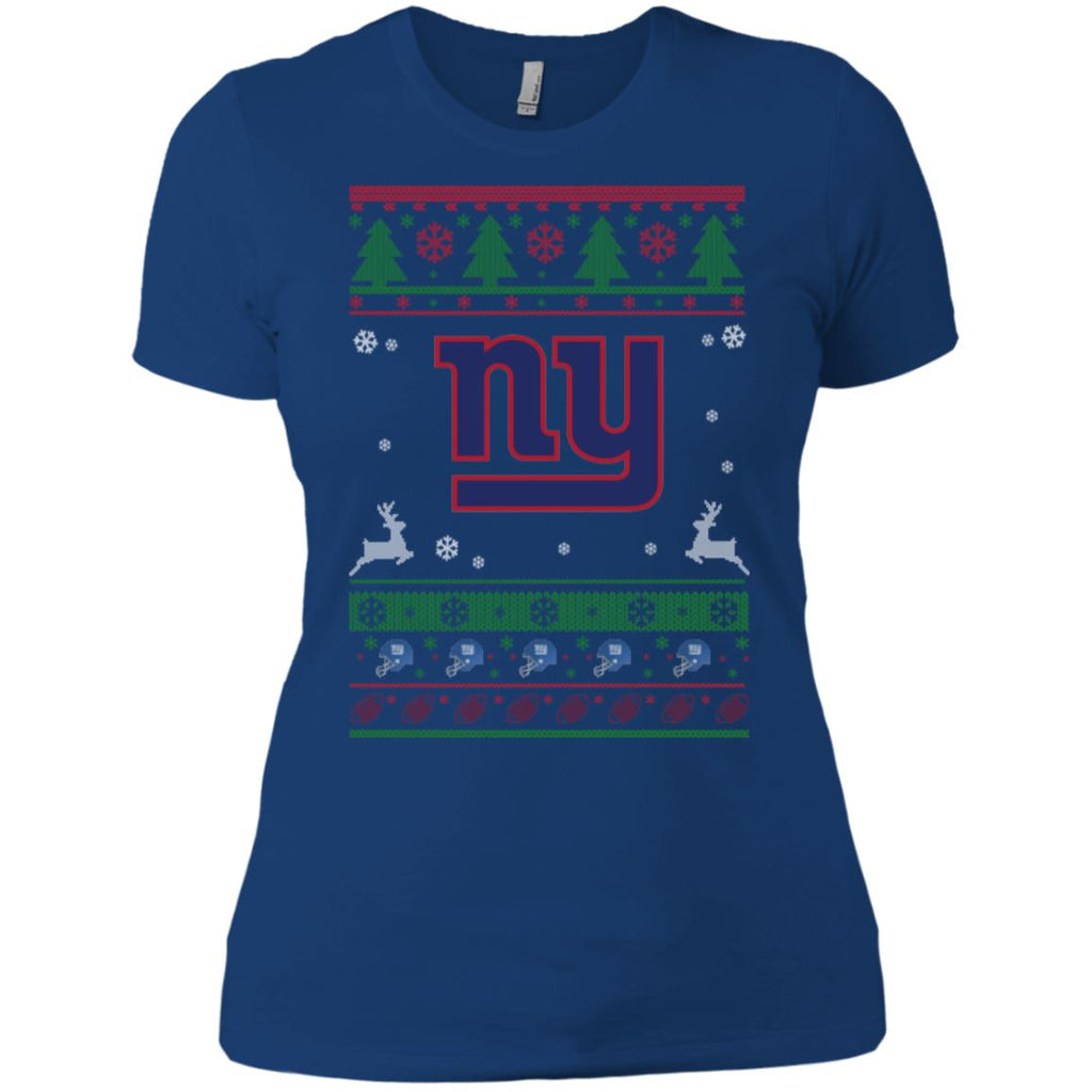 New York Giants Logo Football Teams Ugly Christmas Sweater Women T-Shirt