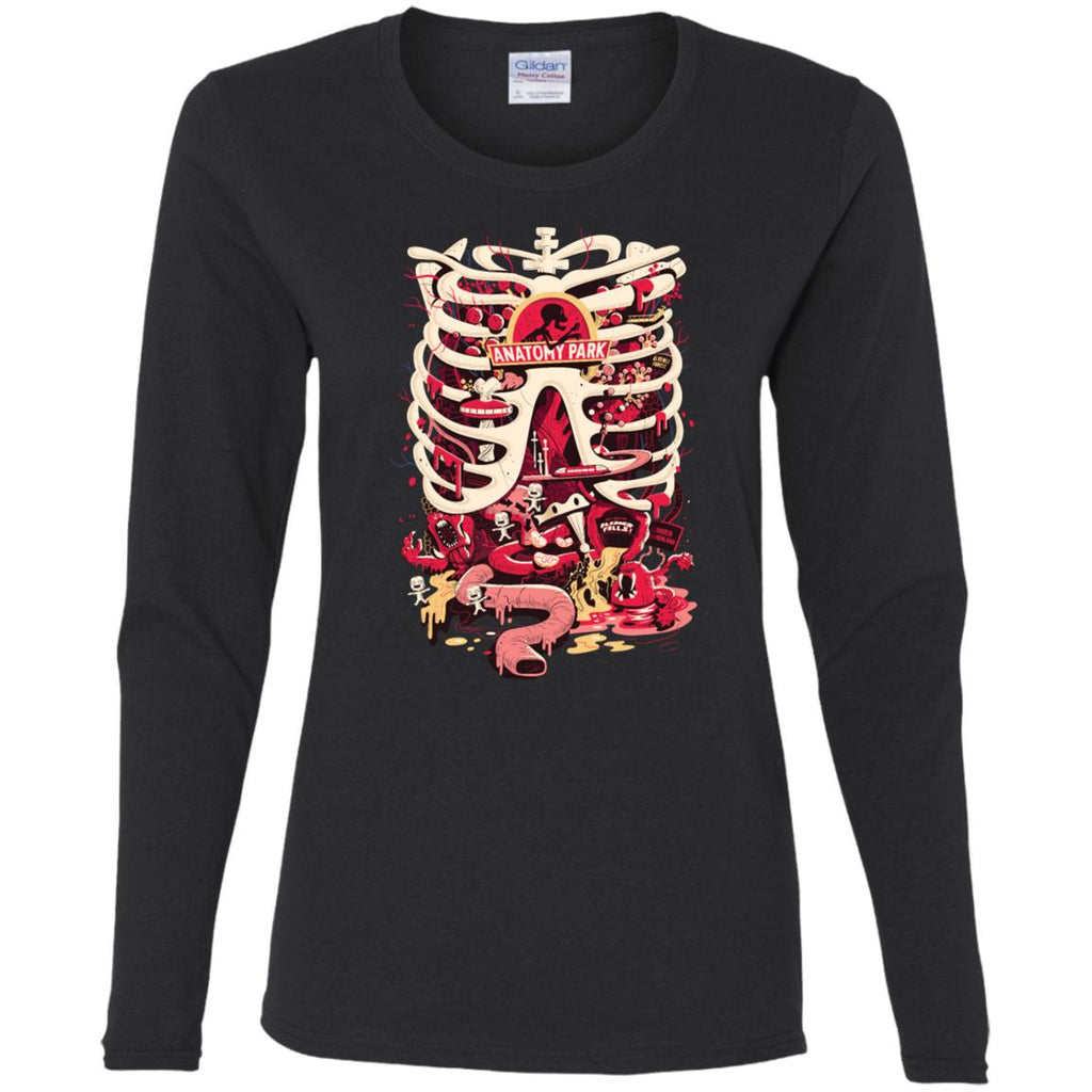 Rick And Morty Anatomy Park Skeleton Women Long Sleeve Shirt