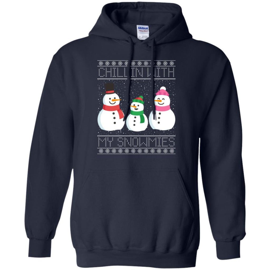 Chillin With My Snowmies Snowman Christmas Men Pullover Hoodie