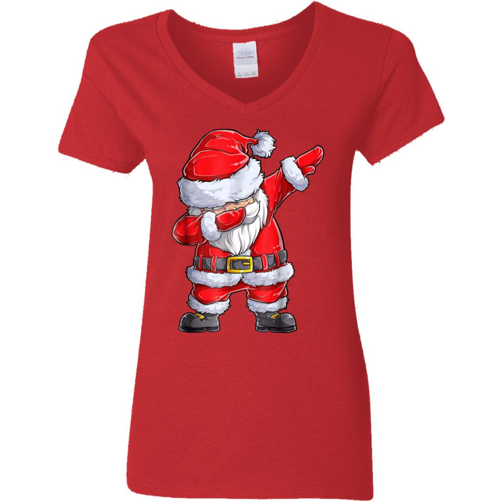 Dabbing Santa Shirt Christmas Boys Kids Men Xmas Gifts Tees Women V-Neck T-Shirt
