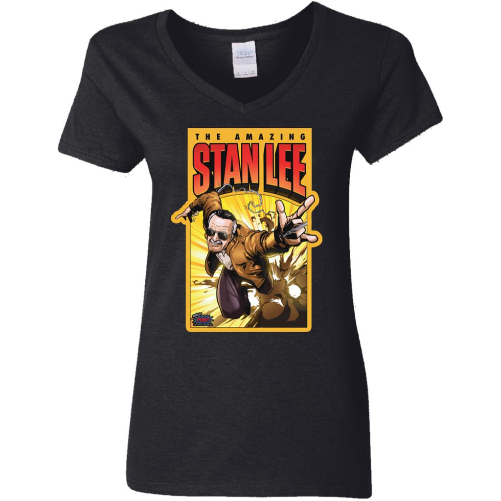 Pow - Entertainment's Amazing Stan Lee Women V-Neck T-Shirt