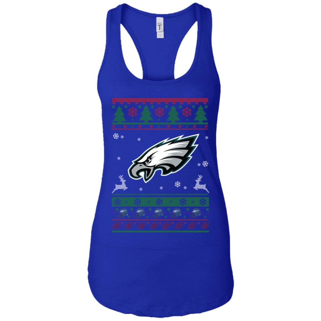 Philadelphia Eagles Logo Football Teams Ugly Christmas Sweater Women Tank