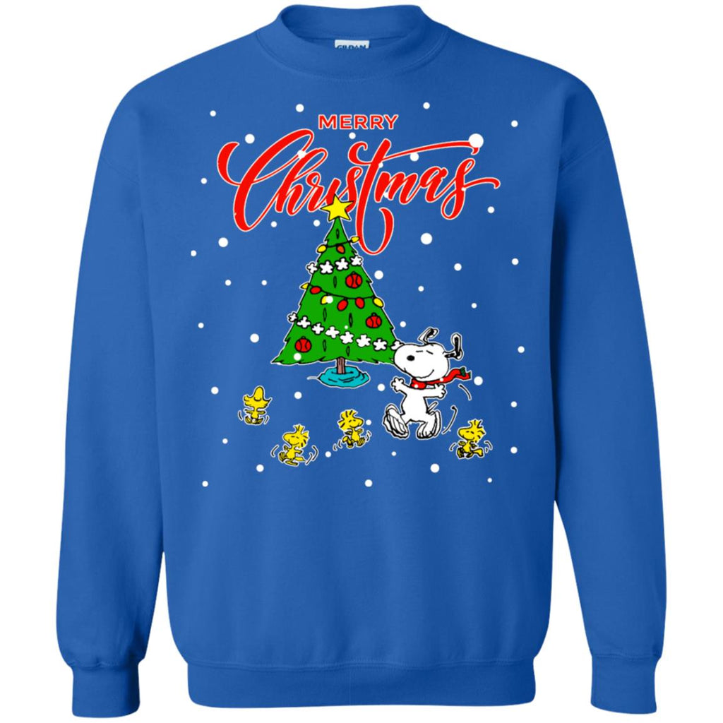 Peanuts-snoopy Christmas Tree Unisex Crewneck Pullover Sweatshirt