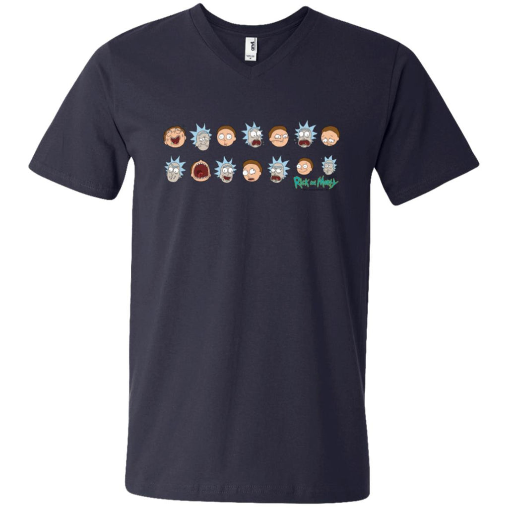 Rick And Morty Expressions Men V-Neck T-Shirt