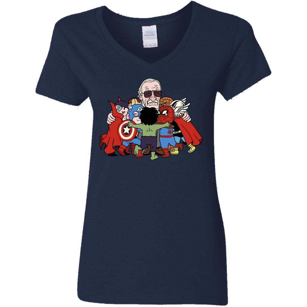 Stan Lee Shirt - Father Of Super Heroes Women V-Neck T-Shirt