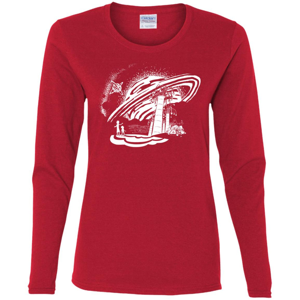 Rick And Morty Dimension 35-c Black And White Women Long Sleeve Shirt