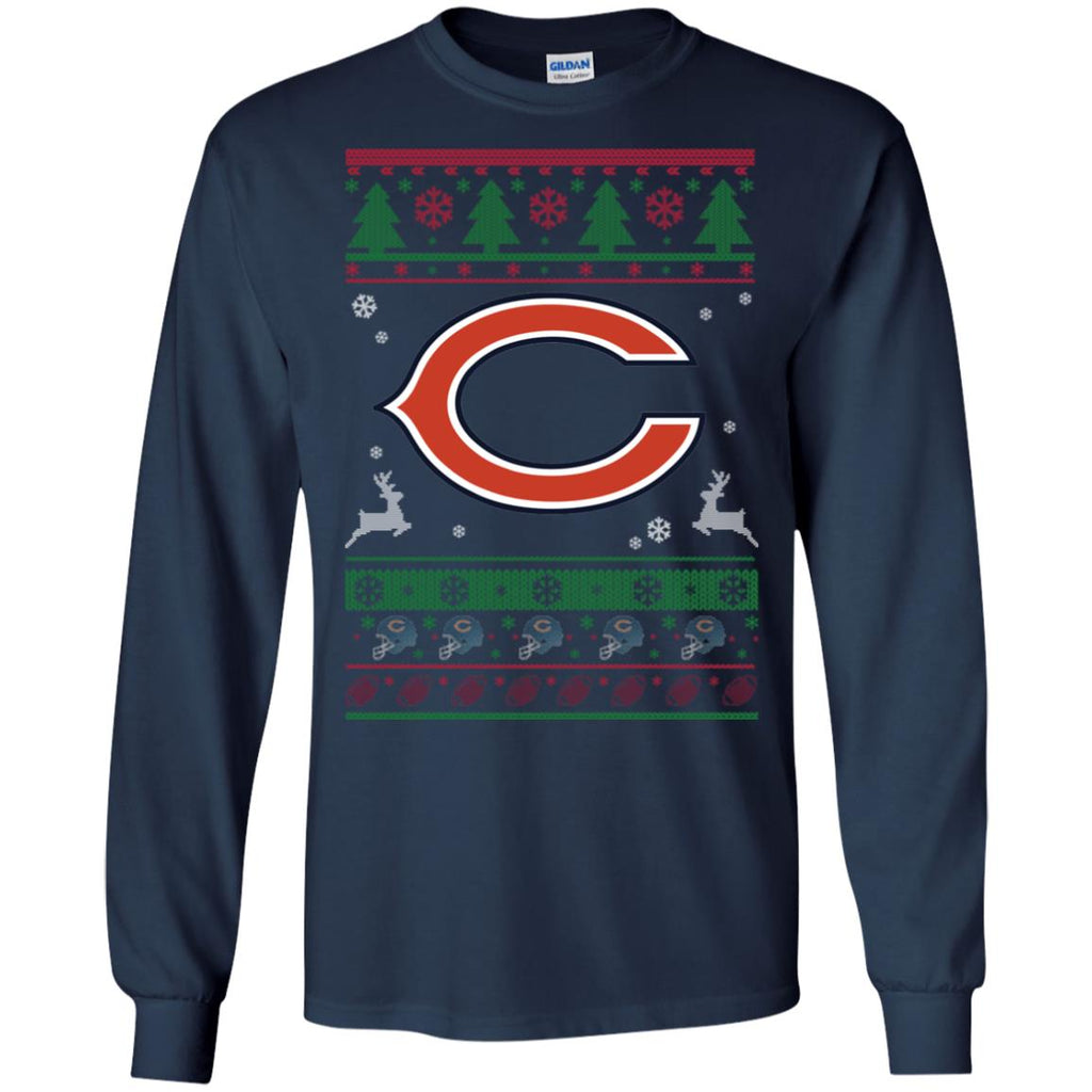 Chicago Bears Logo Football Teams Ugly Christmas Sweater Men Long SLeeve Shirt