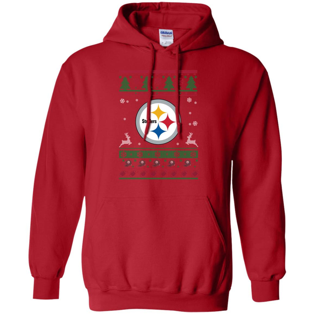 Pittsburgh Steelers Logo Football Teams Ugly Christmas Sweater Men Pullover Hoodie