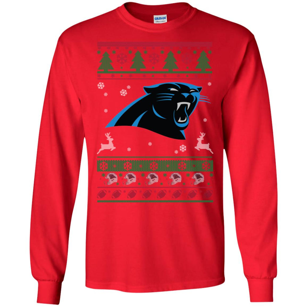 Carolina Panthers Logo Football Teams Ugly Christmas Sweater Men Long SLeeve Shirt