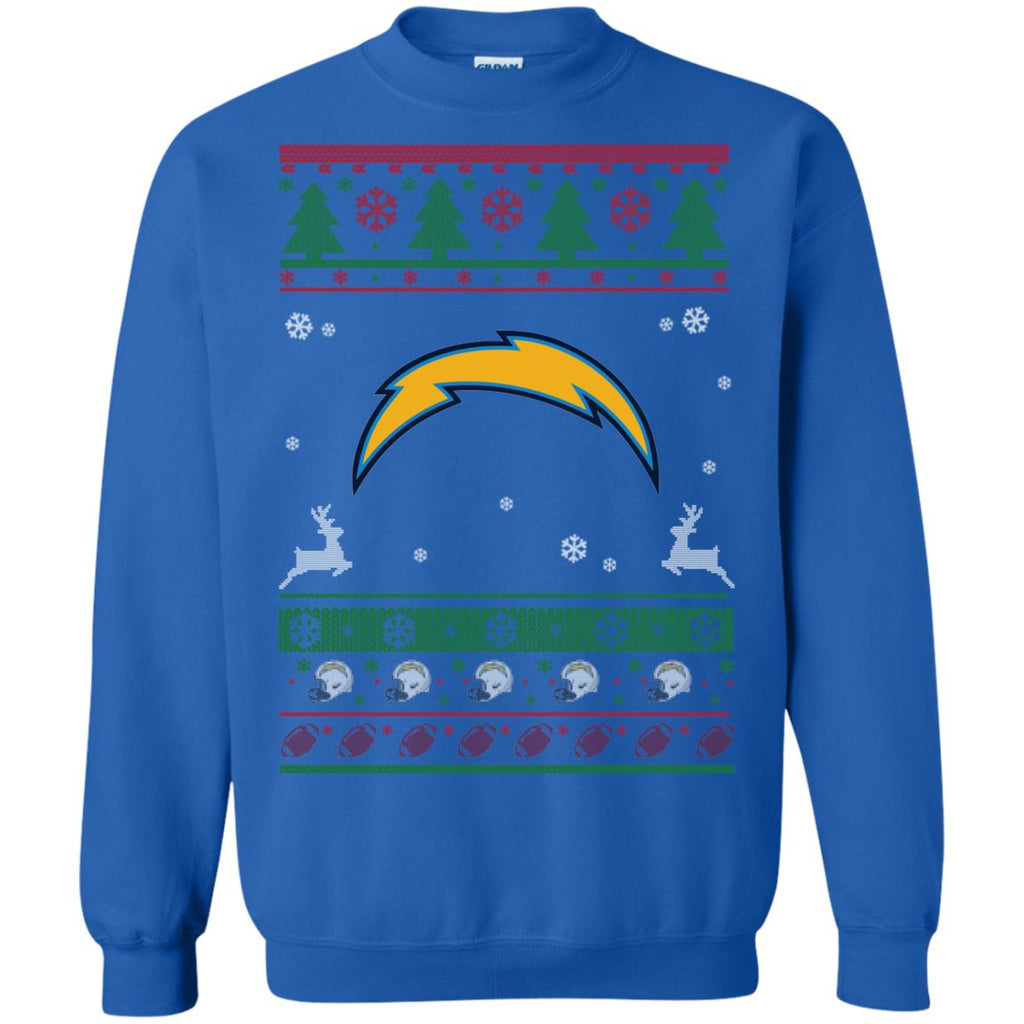 Los Angeles Chargers Logo Football Teams Ugly Christmas Sweater Unisex Crewneck Pullover Sweatshirt