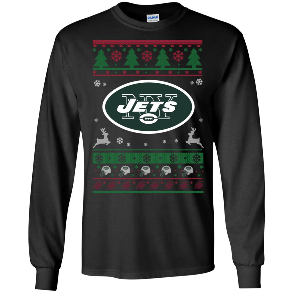 New York Jets Logo Football Teams Ugly Christmas Sweater Men Long SLeeve Shirt
