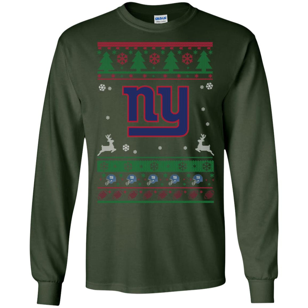 New York Giants Logo Football Teams Ugly Christmas Sweater Men Long SLeeve Shirt