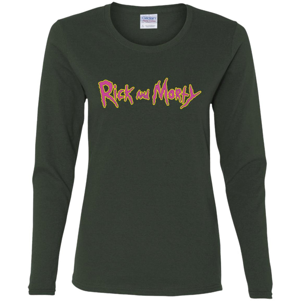 Rick And Morty Title Typography Shirt Women Long Sleeve Shirt