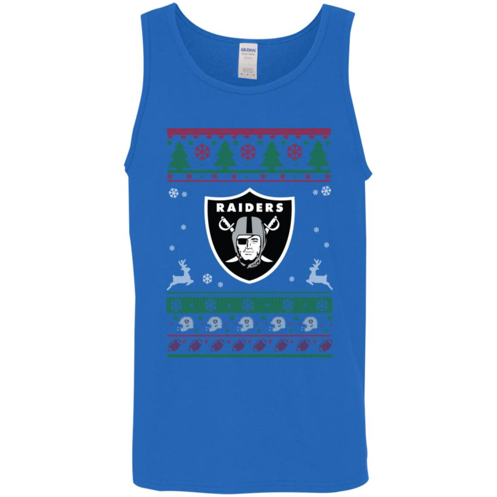 Oakland Raiders Logo Football Teams Ugly Christmas Sweater Men Tank Top