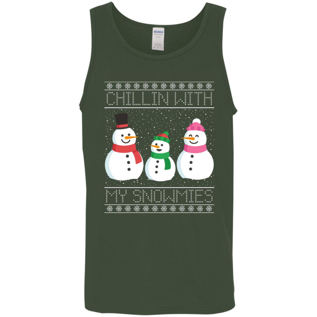 Chillin With My Snowmies Snowman Christmas Men Tank Top