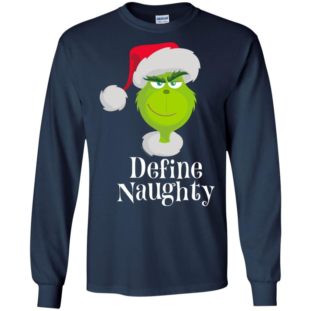 Dr. Seuss The Grinch Naughty Grinch Christmas Men Long SLeeve Shirt