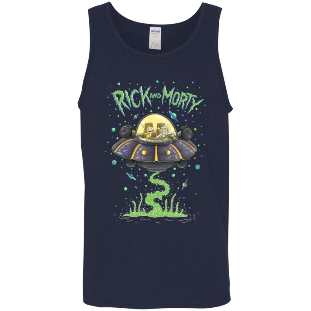 Rick And Morty Spaceship Illustration Men Tank Top