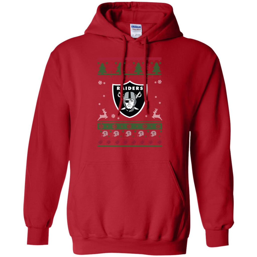 Oakland Raiders Logo Football Teams Ugly Christmas Sweater Men Pullover Hoodie
