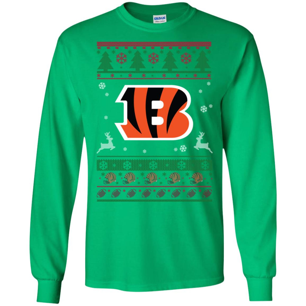 Cincinnati Bengals Logo Football Teams Ugly Christmas Sweater Men Long SLeeve Shirt