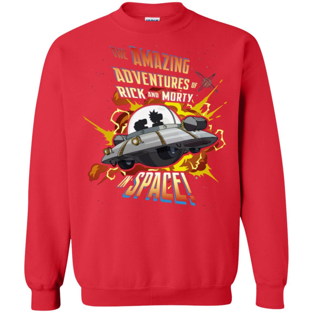 Rick And Morty Amazing Adventures In Space Unisex Crewneck Pullover Sweatshirt