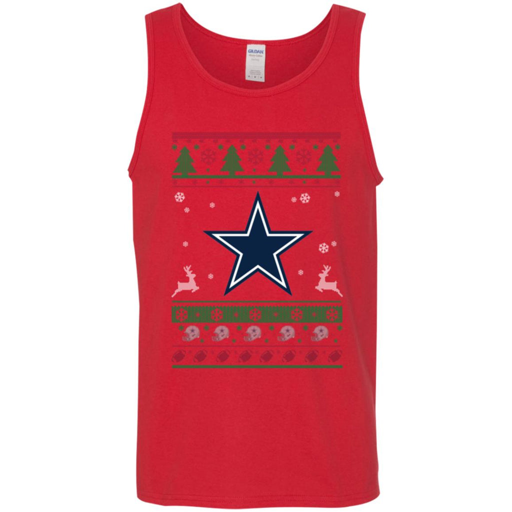 Dallas Cowboys Logo Football Teams Ugly Christmas Sweater Men Tank Top