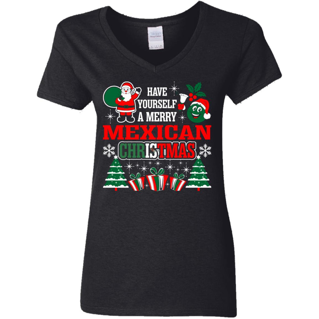 Have Yourself A Merry Mexican Christmas Women V-Neck T-Shirt