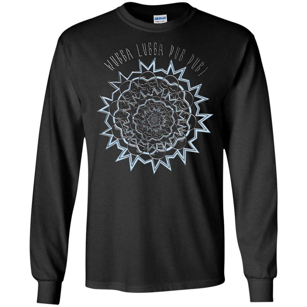 Rick And Morty Wubba Lubba Dub Dub Slogan Men Long SLeeve Shirt