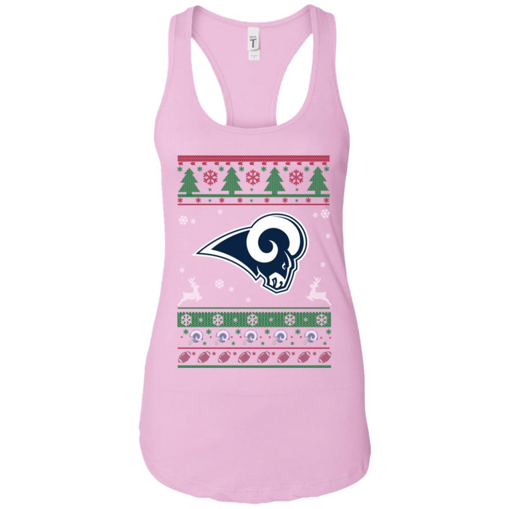 Los Angeles Rams Logo Football Teams Ugly Christmas Sweater Women Tank