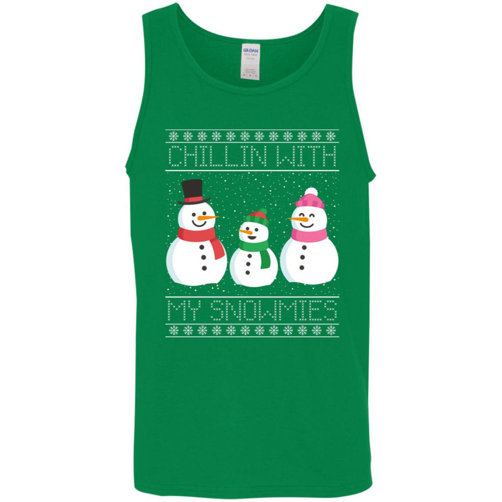 Chillin With My Snowmies Snowman Christmas Men Tank Top
