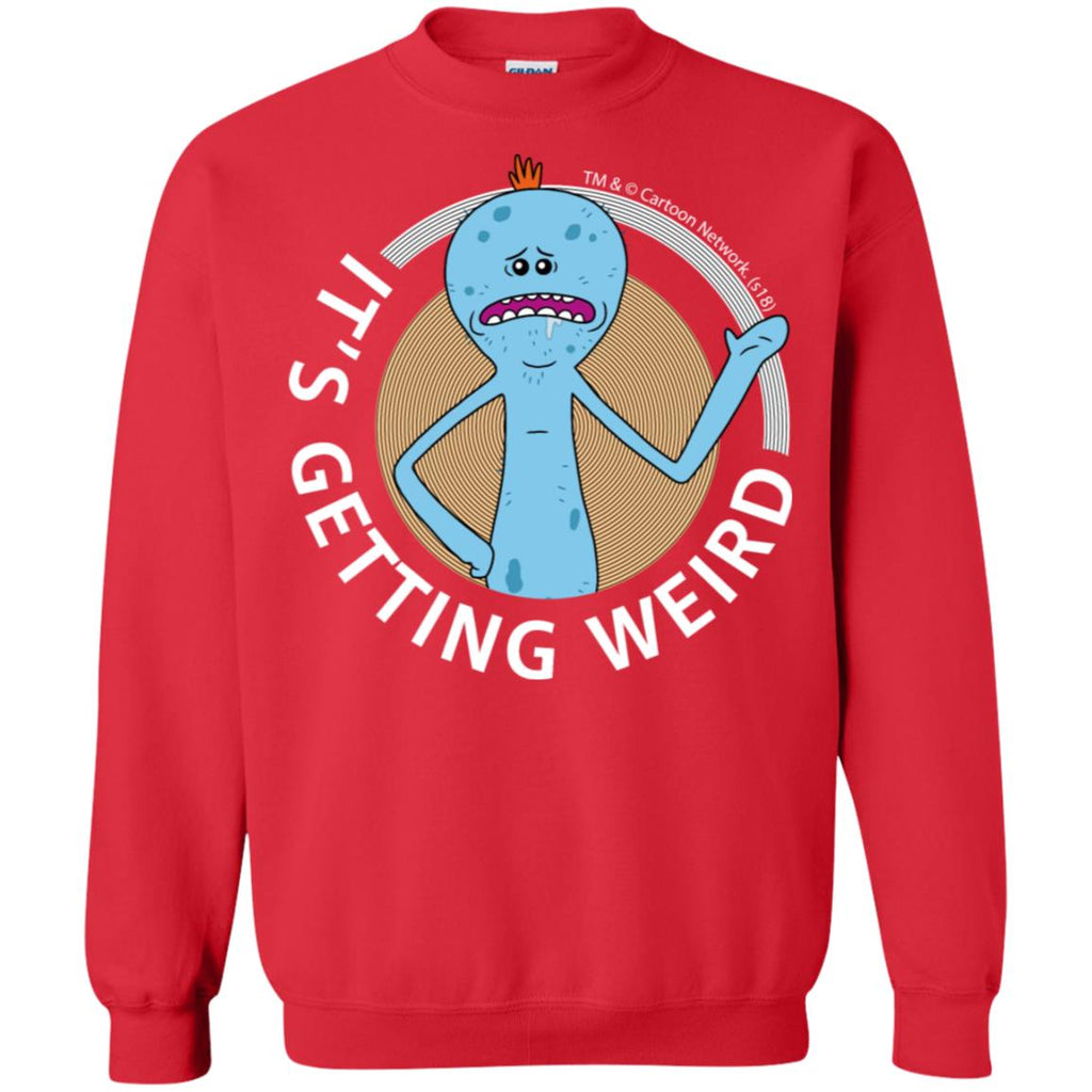 Rick And Morty Mr Meeseeks It's Getting Weird Mug Unisex Crewneck Pullover Sweatshirt