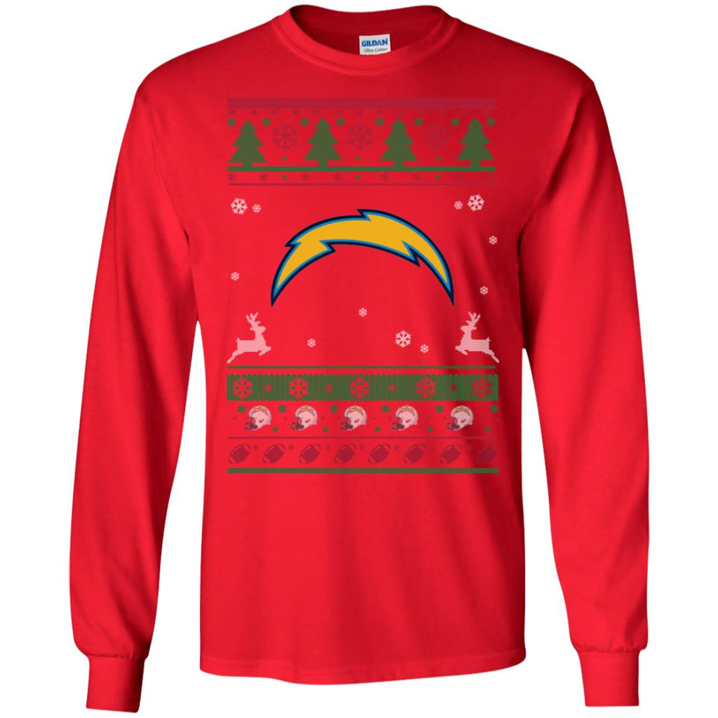 Los Angeles Chargers Logo Football Teams Ugly Christmas Sweater Men Long SLeeve Shirt