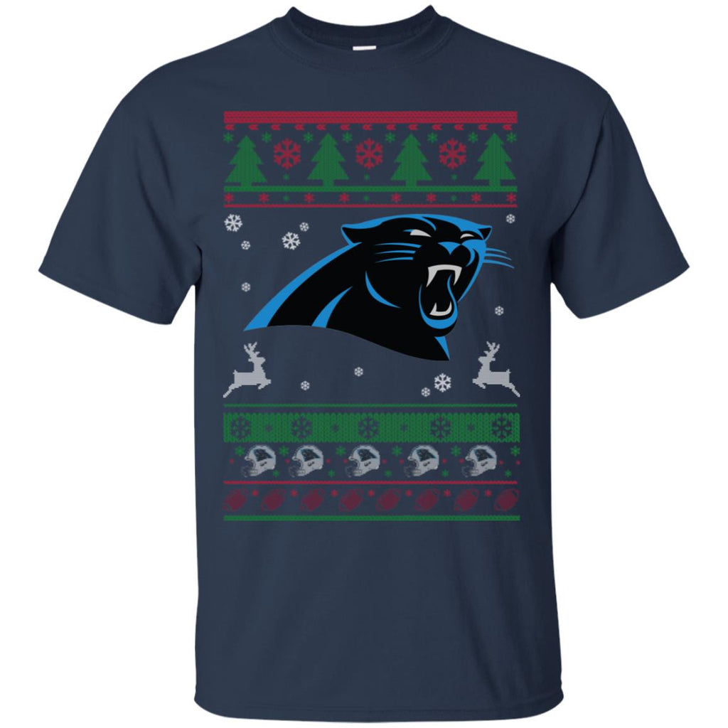 Carolina Panthers Logo Football Teams Ugly Christmas Sweater Men T-Shirt