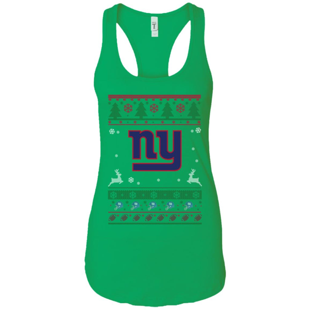 New York Giants Logo Football Teams Ugly Christmas Sweater Women Tank