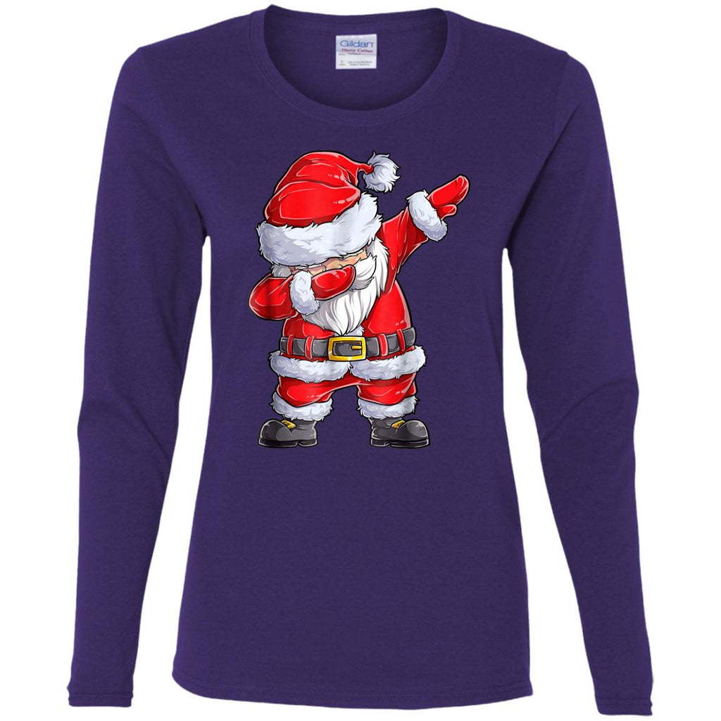 Dabbing Santa Shirt Christmas Boys Kids Men Xmas Gifts Tees Women Long Sleeve Shirt