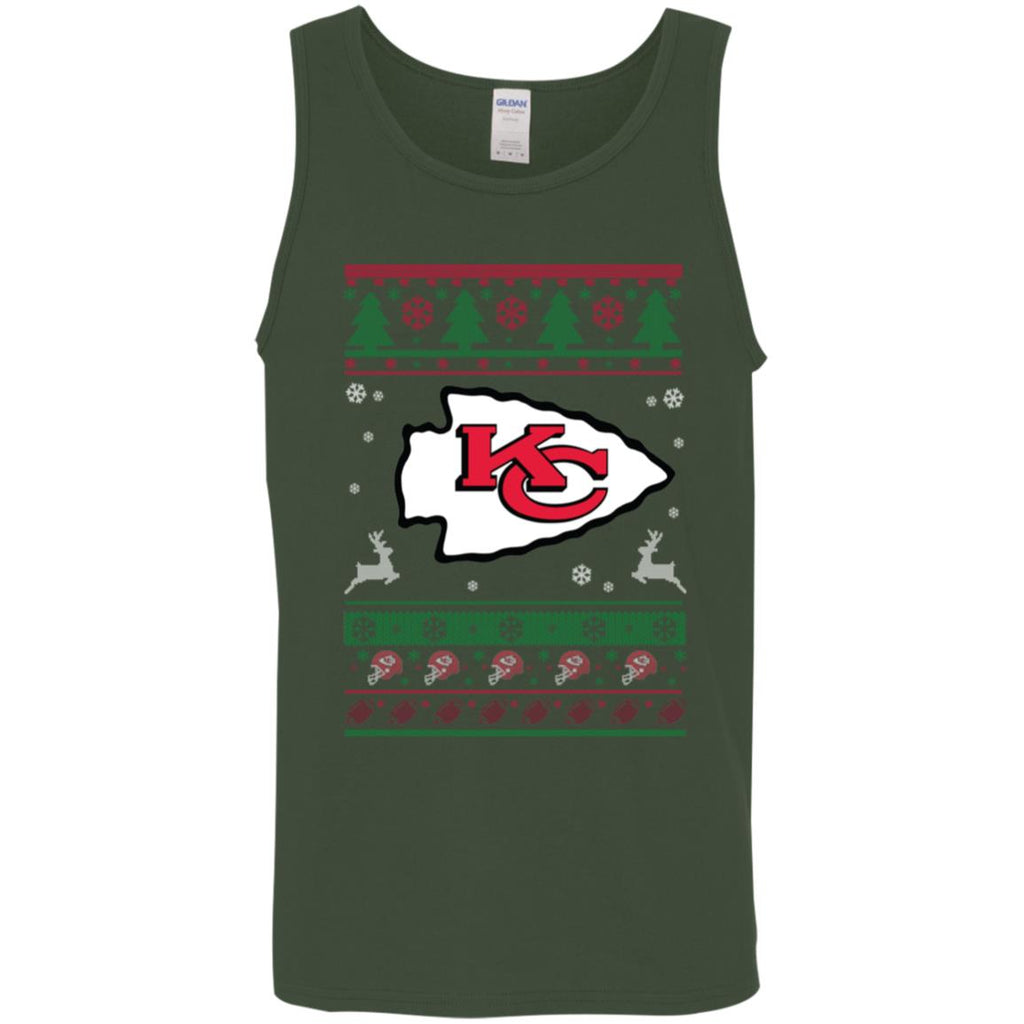 Kansas City Chiefs Logo Football Teams Ugly Christmas Sweater Men Tank Top