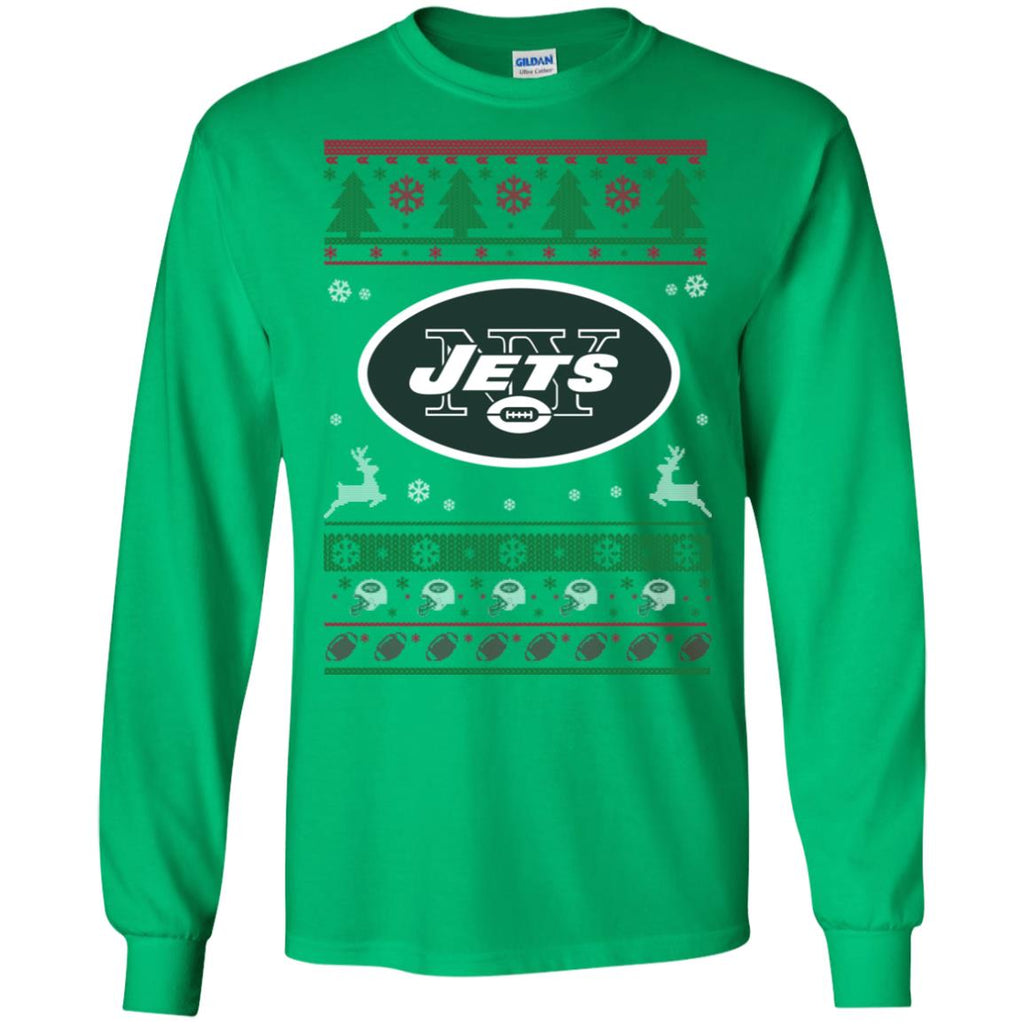 New York Jets Logo Football Teams Ugly Christmas Sweater Men Long SLeeve Shirt